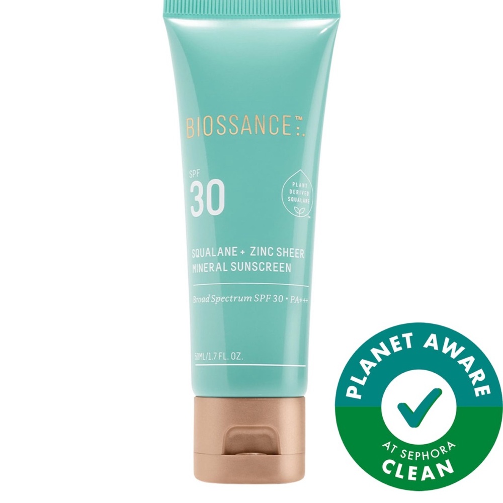 Biossance Squalane + Zinc Mineral Sunscreen SPF 30 - Teal and Gold